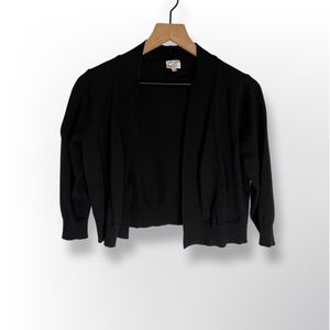 Black cropped open cardigan